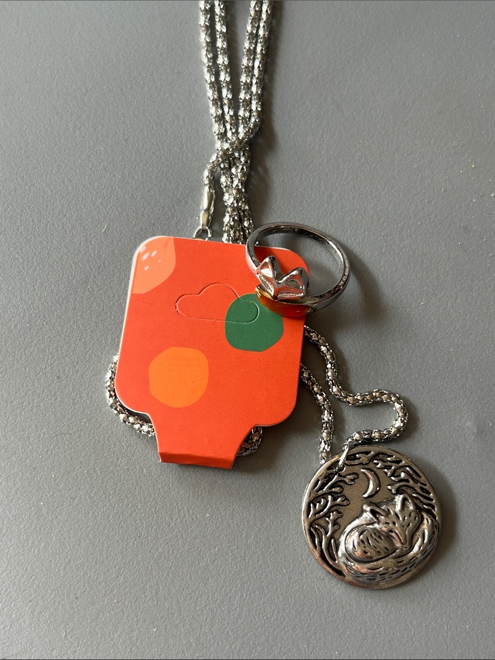 Fox fall necklace and ring set